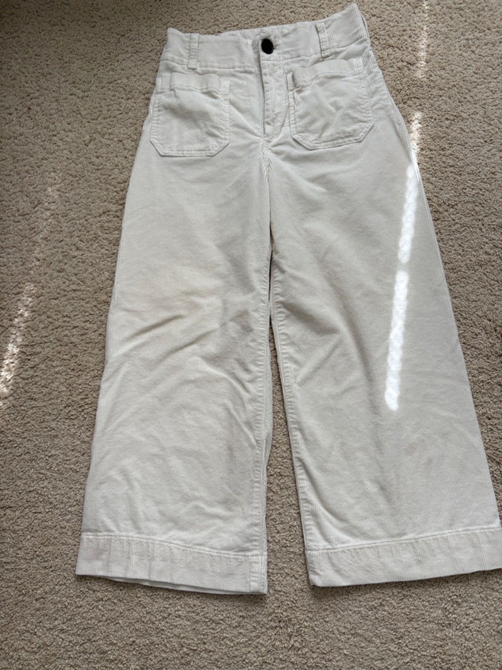 Anthropologie Off-White Wide-Leg Corduroy Jeans - Picture 2 of 14